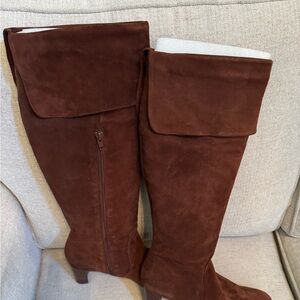 Suede knee high boots